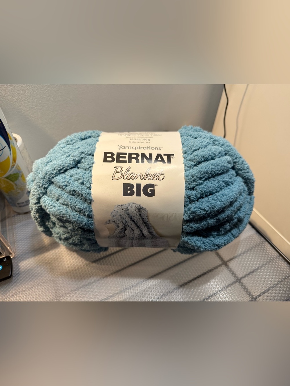 NWT Bernat Blanket Big Jumbo #7 Adriatic Blue Yarn - 32 Yards (3 Skein Lot)